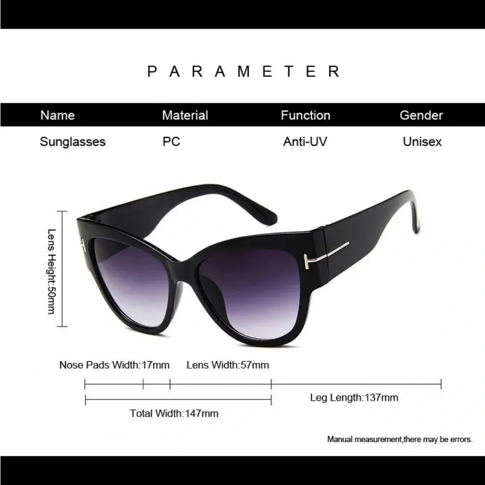Oversized Glossy Black/Black Cat Eye Sunglasses
